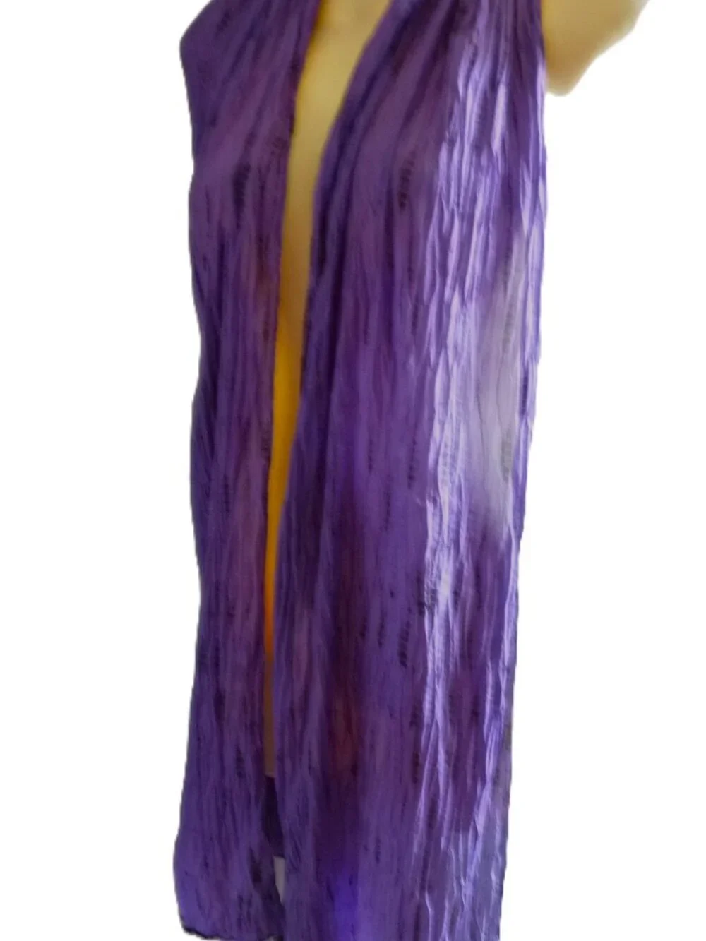 Eileen Fisher purple crinkle silk scarf